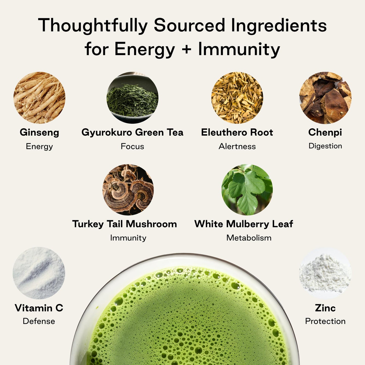 NOOCI Energy + Immunity Natural Herbal Energy Supplement Powder 2.12 oz