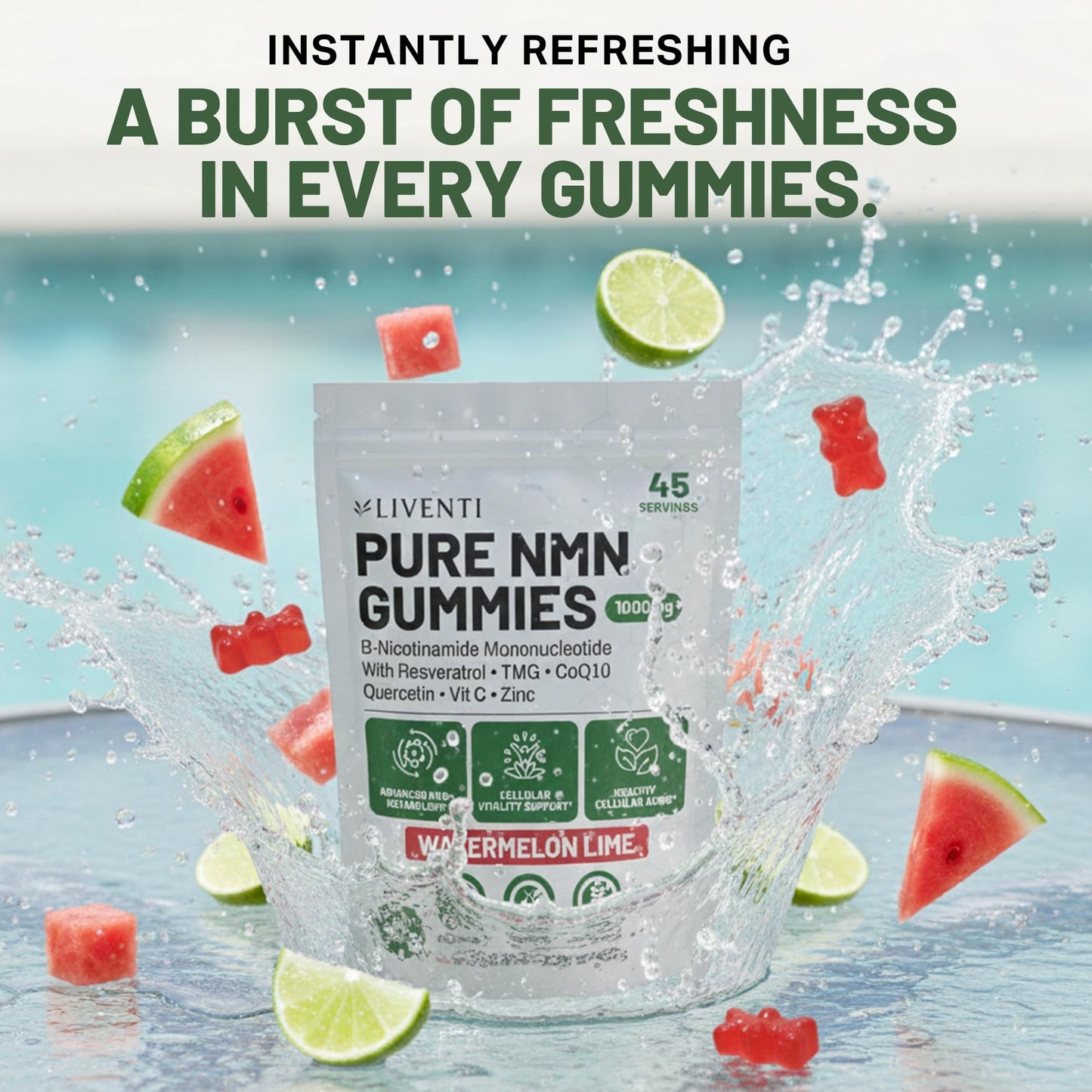 LIVENTI NMN Gummies 1000mg, 90 Gummies