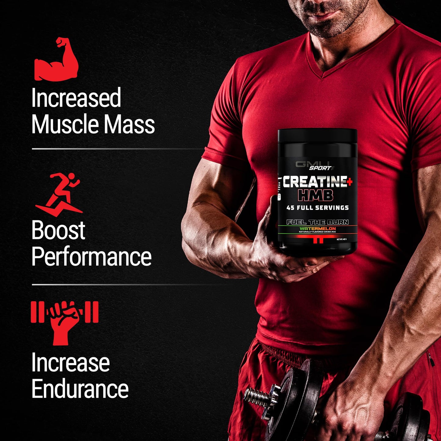 GMU SPORT Creatine HMB Powder 16.9