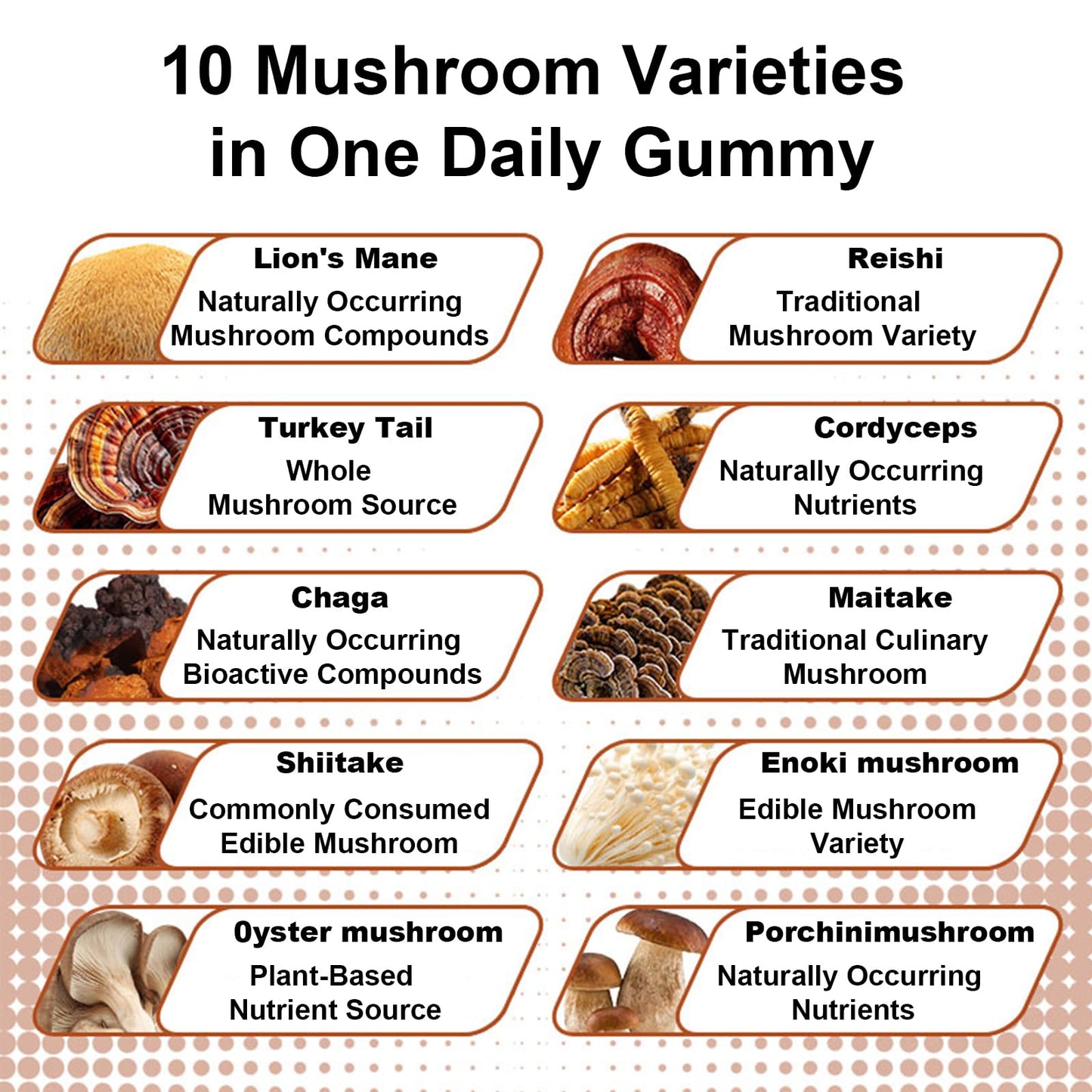 FARWIX Mushroom Gummies 10-Mushroom Blend with Lion’s Mane, Reishi & Cordyceps, Daily Focus, Energy & Balance Support, Vitamins & Botanical Extracts, Vegan Cherry Flavor, 60 Gummies