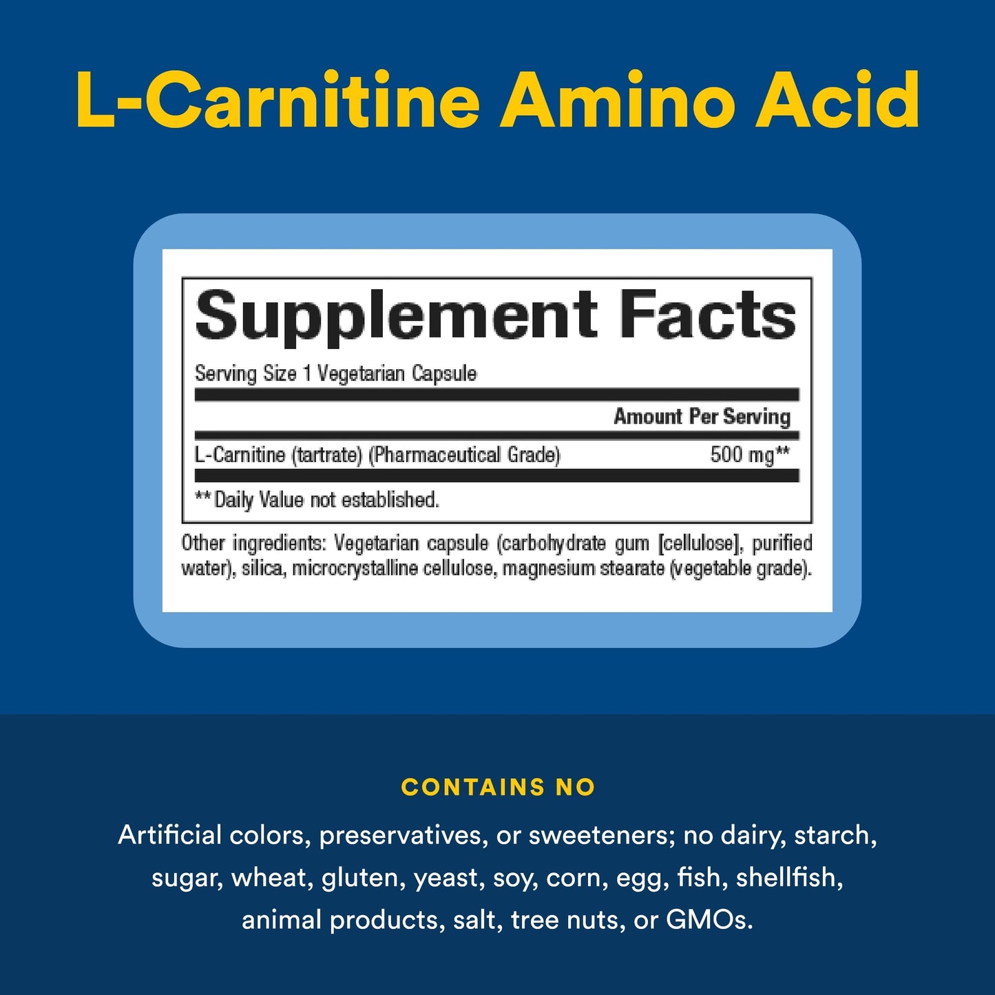 Natural Factors L-Carnitine 500 mg Capsules, 60 Count