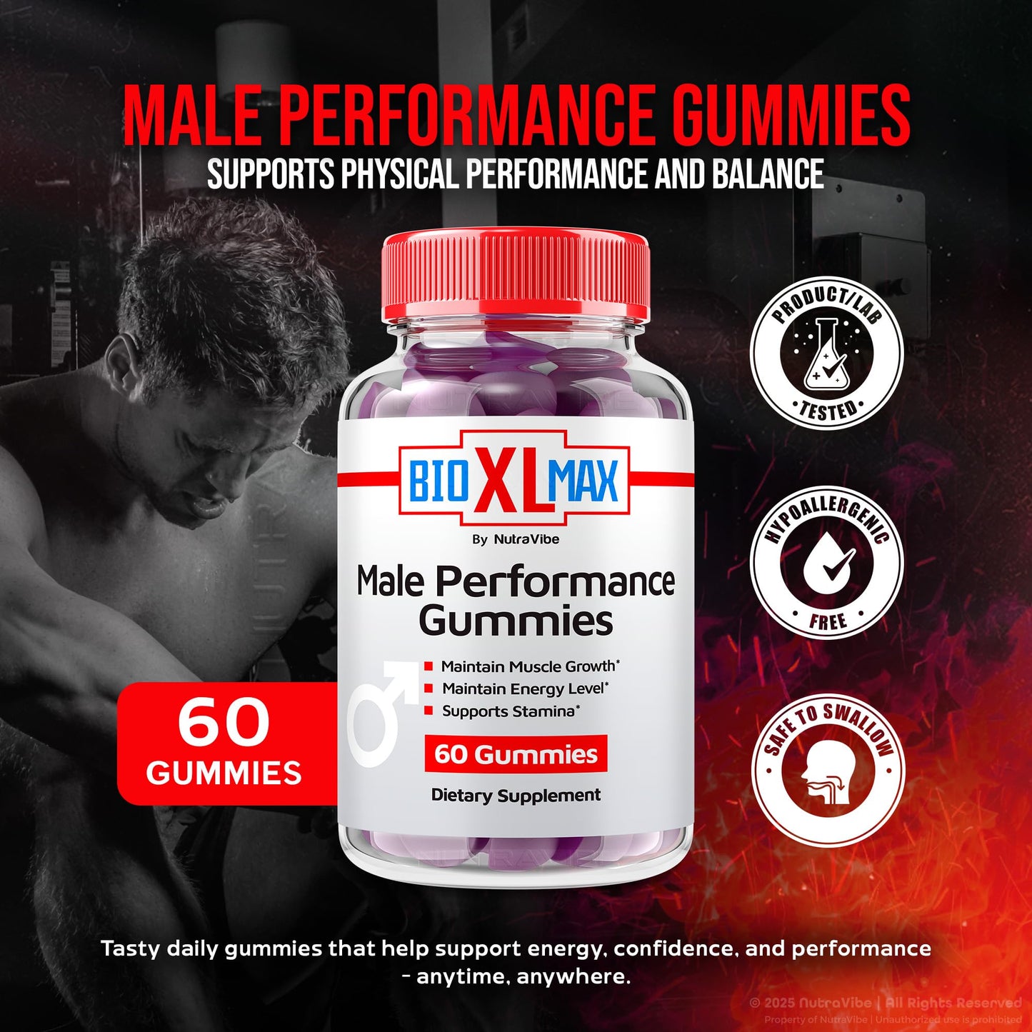 NutraVibe Bio XL Max Gummies 180 Gummies