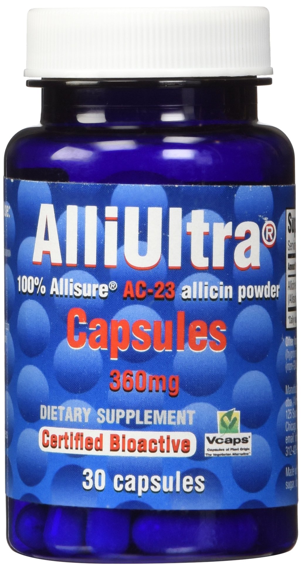 ALLIMAX AlliUltra 360mg Stabilized Allicin Garlic Supplement Capsules 30 Count