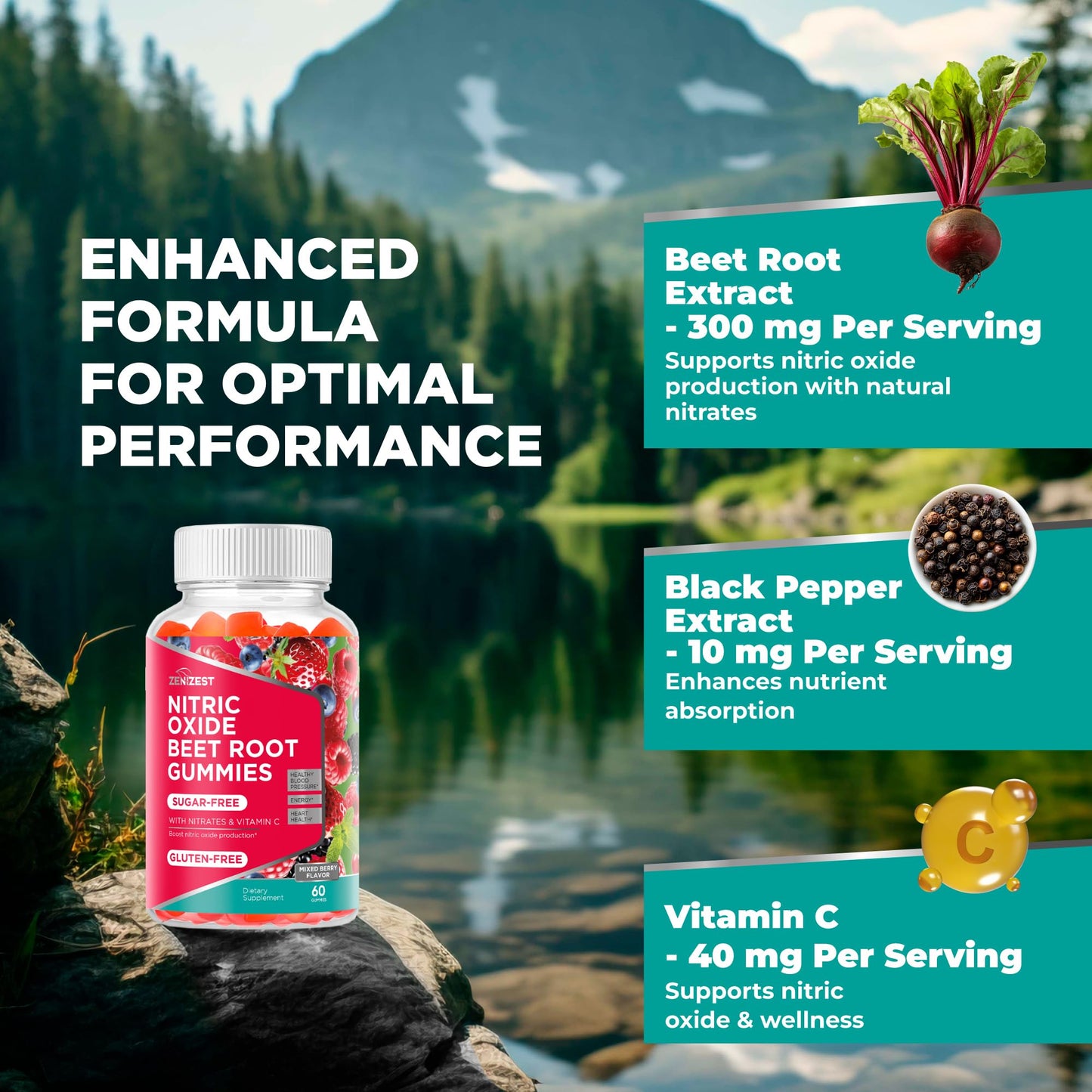 ZeniZest Beet Root Gummy 60 Count