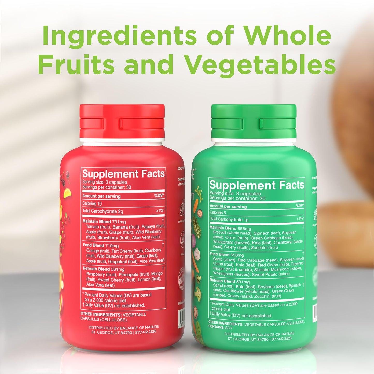 Balance of Nature Fruits & Veggies Supplements 180 Capsules