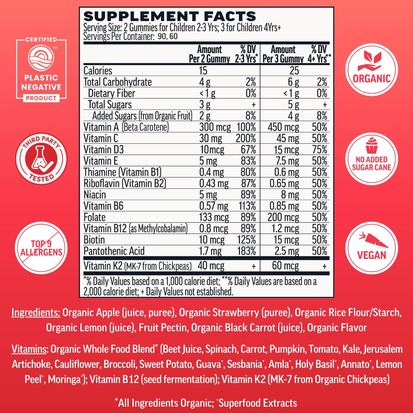 Llama Naturals Kids Multivitamin Gummies 180 Count