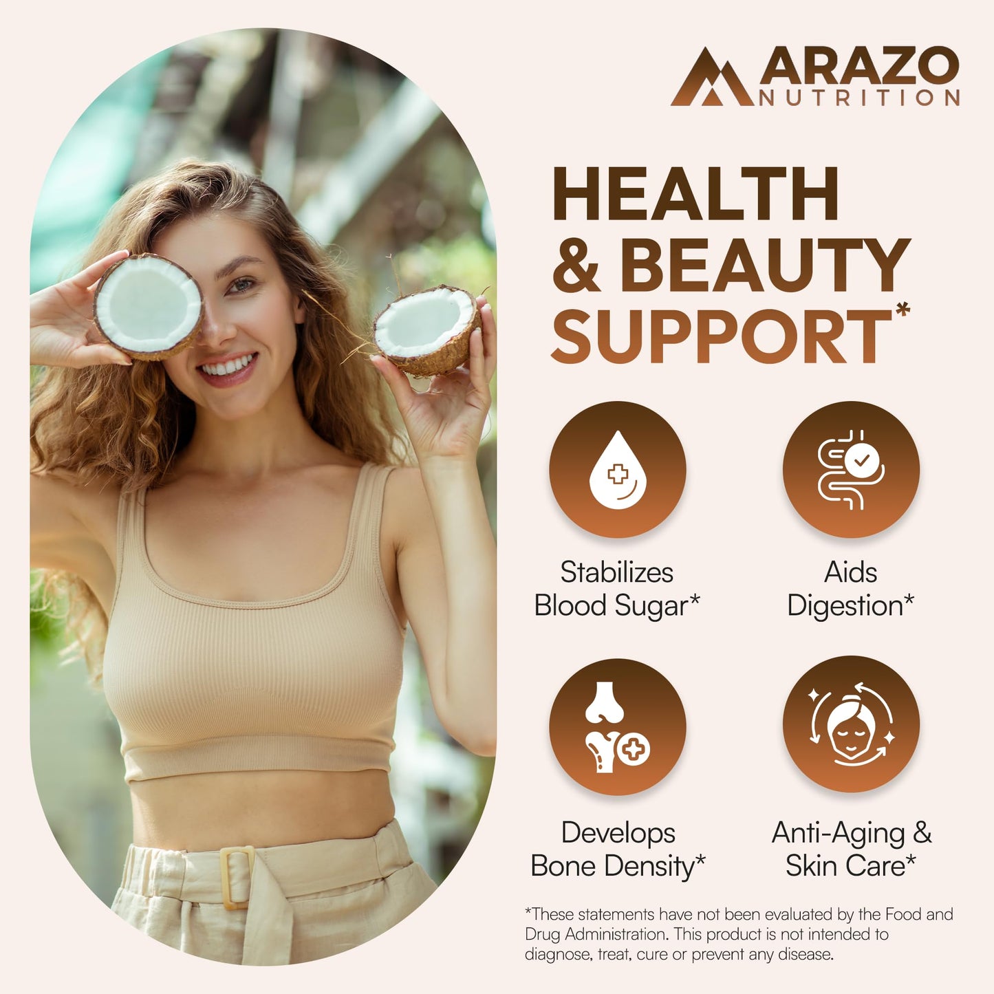 Arazo Nutrition Organic Coconut Oil 2000 mg Per Serving Soft Gel 120