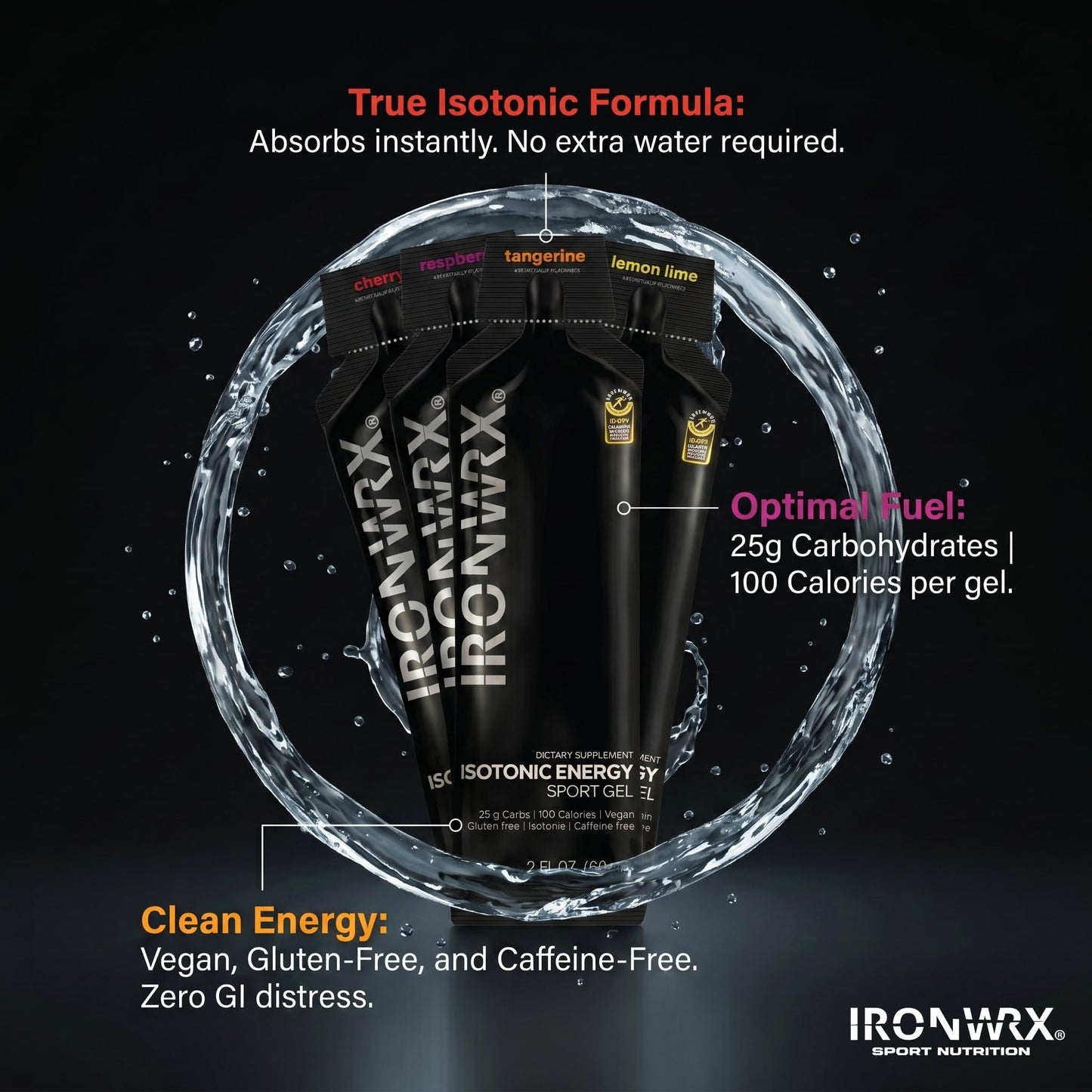 IRONWRX Isotonic Energy Gels 12 Pack