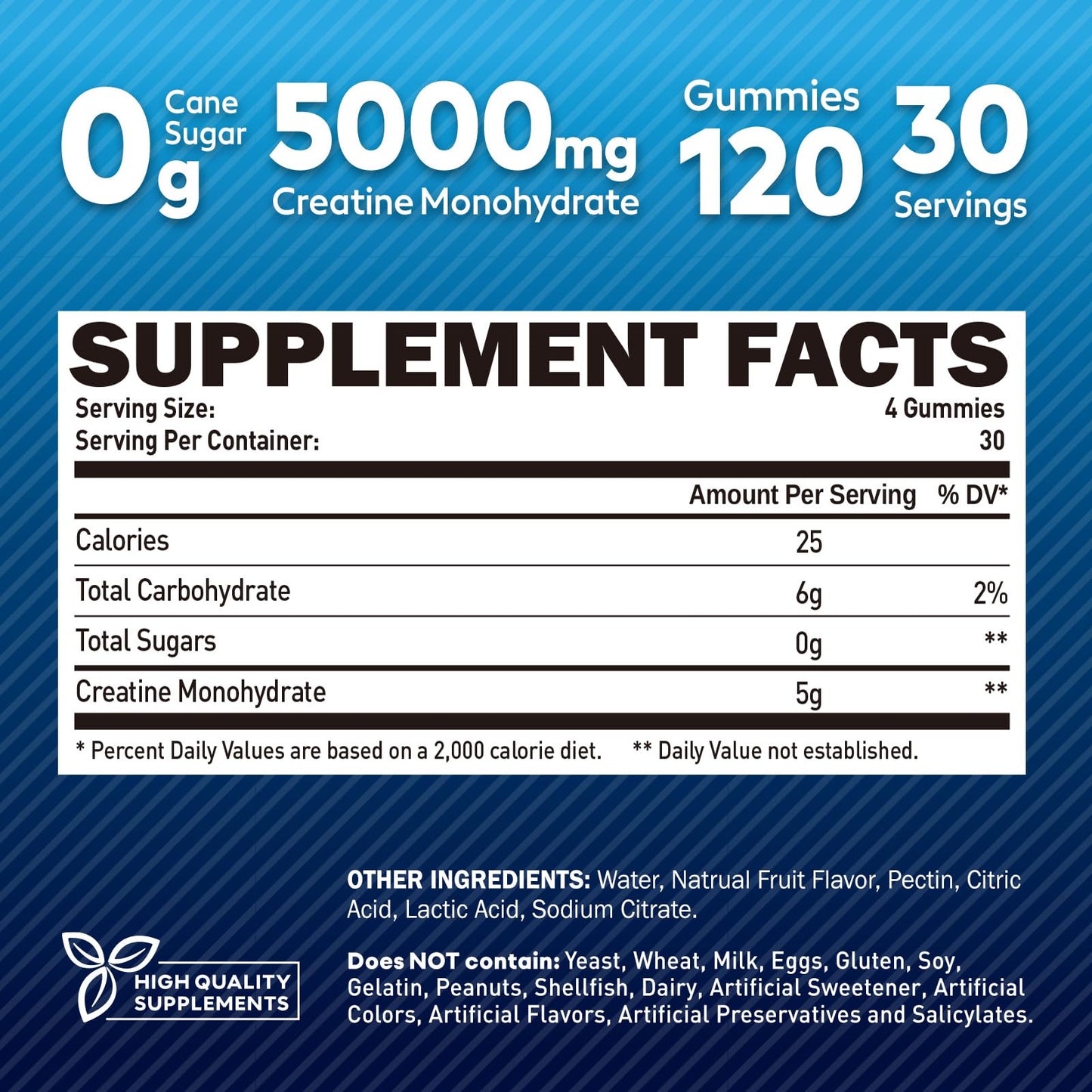 duwhot Creatine Monohydrate Gummies 5g Per Serving, 120 Gummies