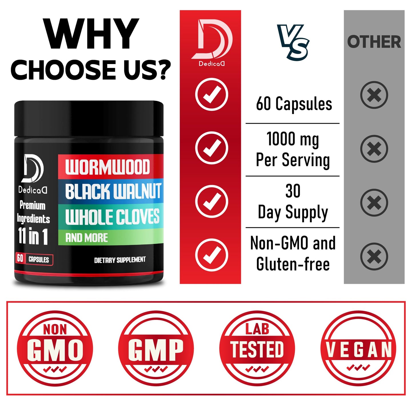 DEDICAD Wormwood Capsules Supplement 60 Capsules