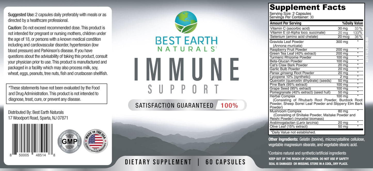 Best Earth Naturals Immune Support Multivitamin for Adults 60 Capsules