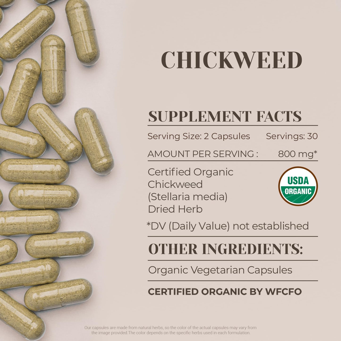 Garden Organics Chickweed Capsules, 60 Count