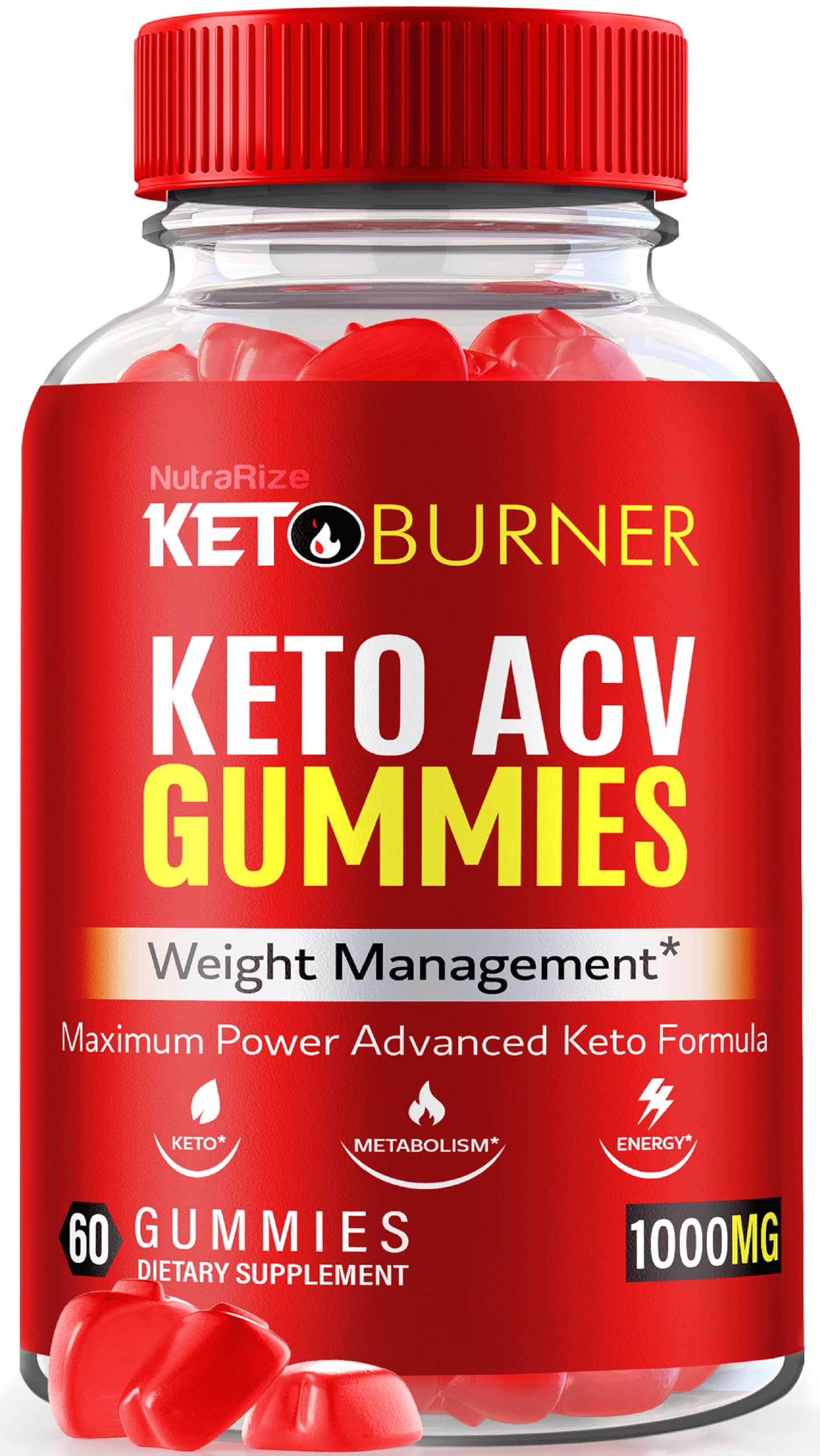 NutraRize Keto Burner Keto ACV Gummies, 60 Gummies