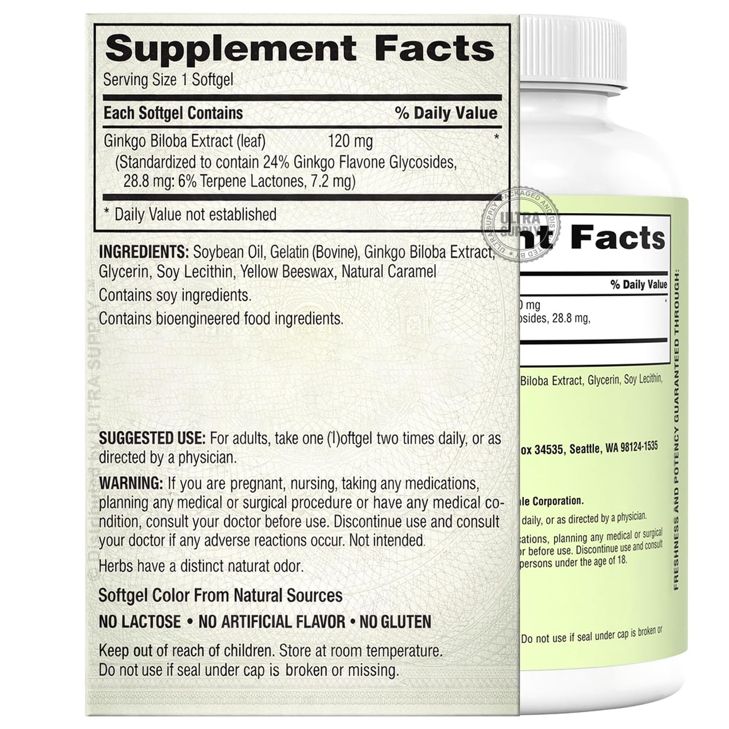 Generic Tru-Natures Ginkgo Biloba 120mg Softgels 340 Count