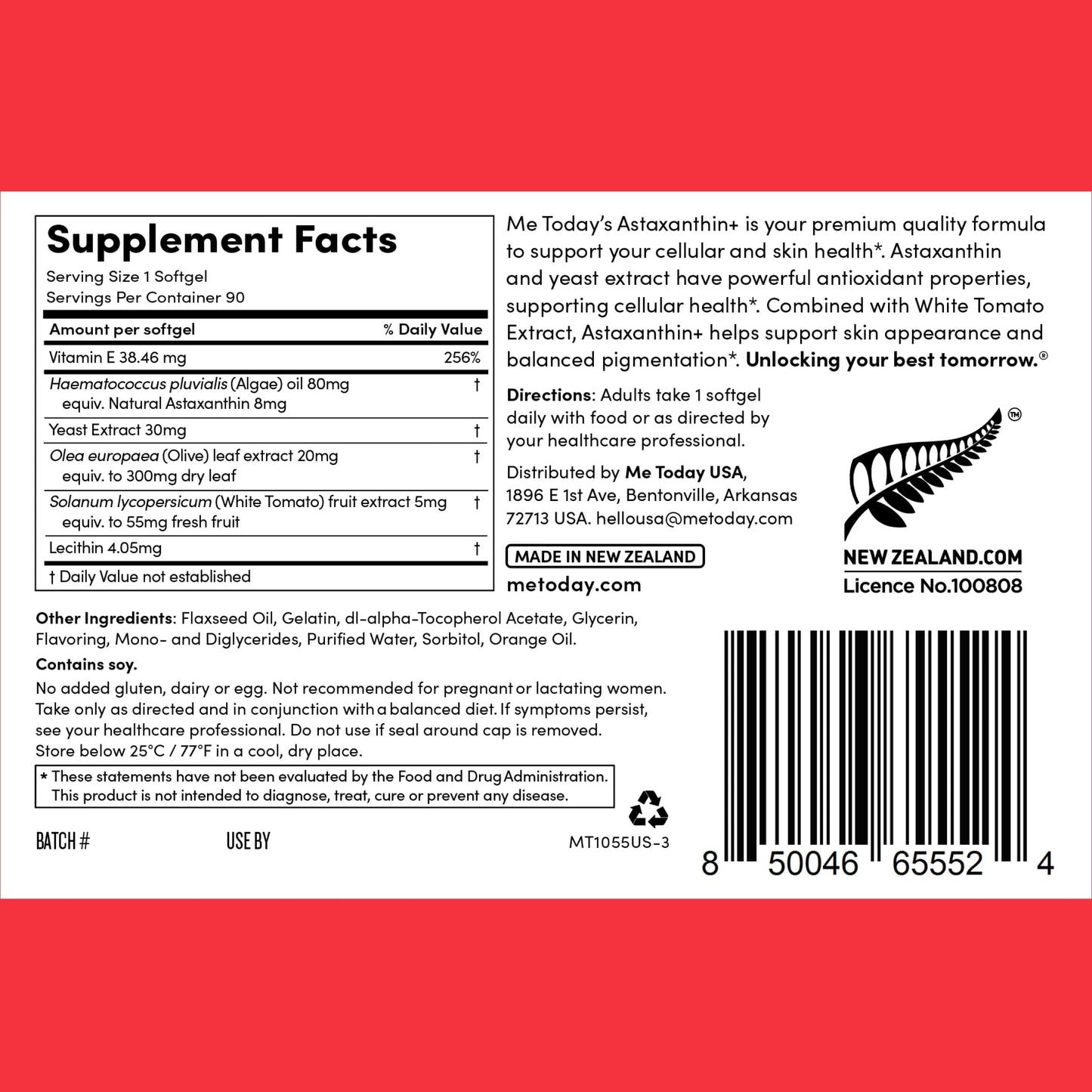 me today Complex Astaxanthin+ 8mg Supplement Softgels 90 Count
