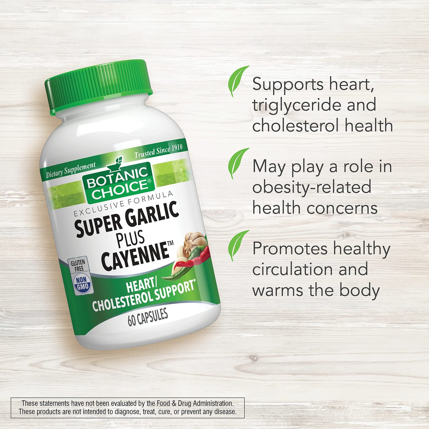 Botanic Choice Super Garlic Plus Cayenne, 60 Capsules