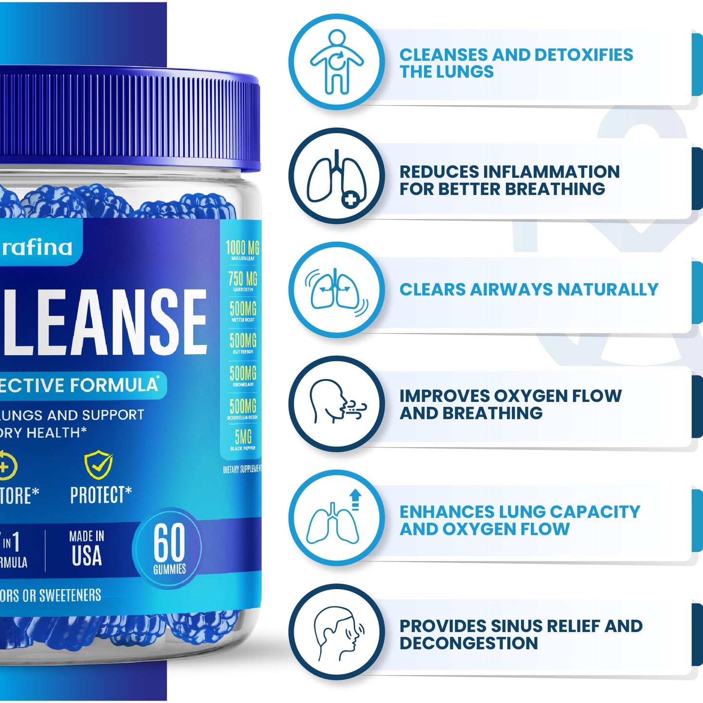 Nutravia Purafina Lung Cleanse Gummies 60 Count
