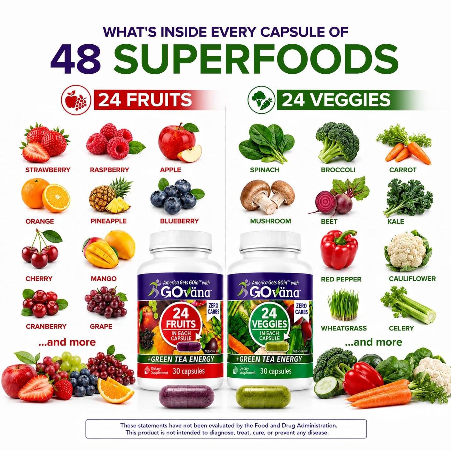 Hempvana GOvana Fruits & Veggies Supplement 60 Capsules
