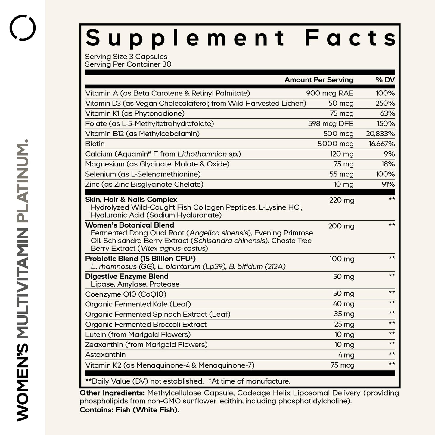 Codeage Women's Multivitamin Platinum Capsules, 90 Capsules