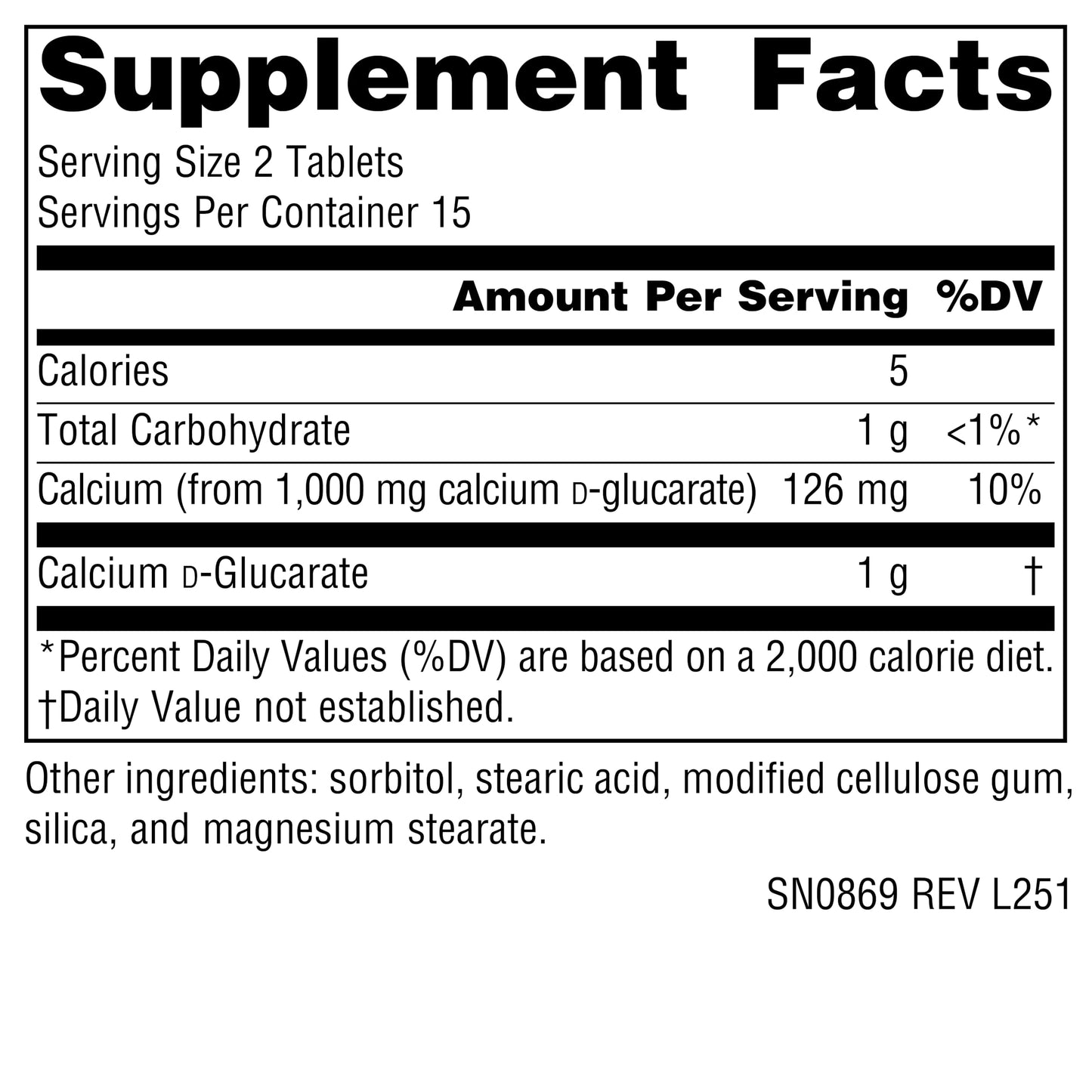 Source Naturals Calcium D-Glucarate 500mg Tablet, 30 Tablets