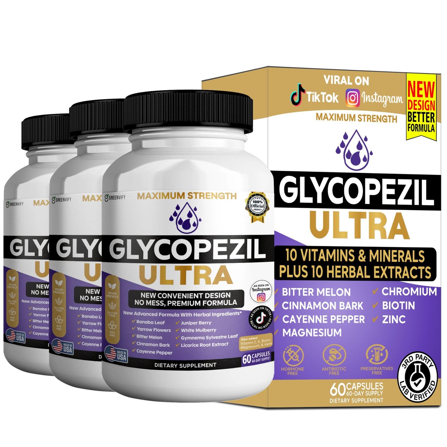 GREENVIFY Glycopezil Ultra Dietary Supplement Capsules 60