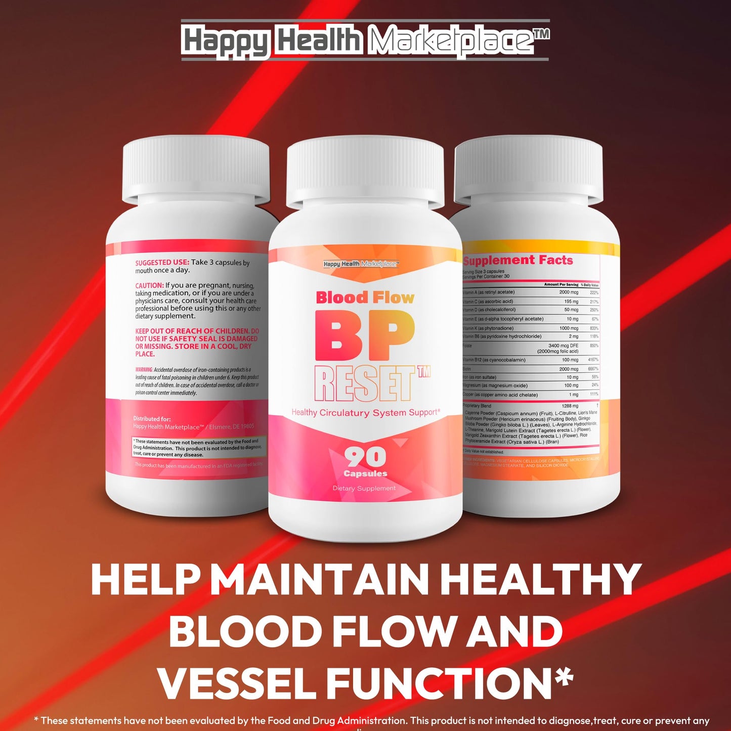 Happy Health Marketplace BP Reset Capsule 90 Count