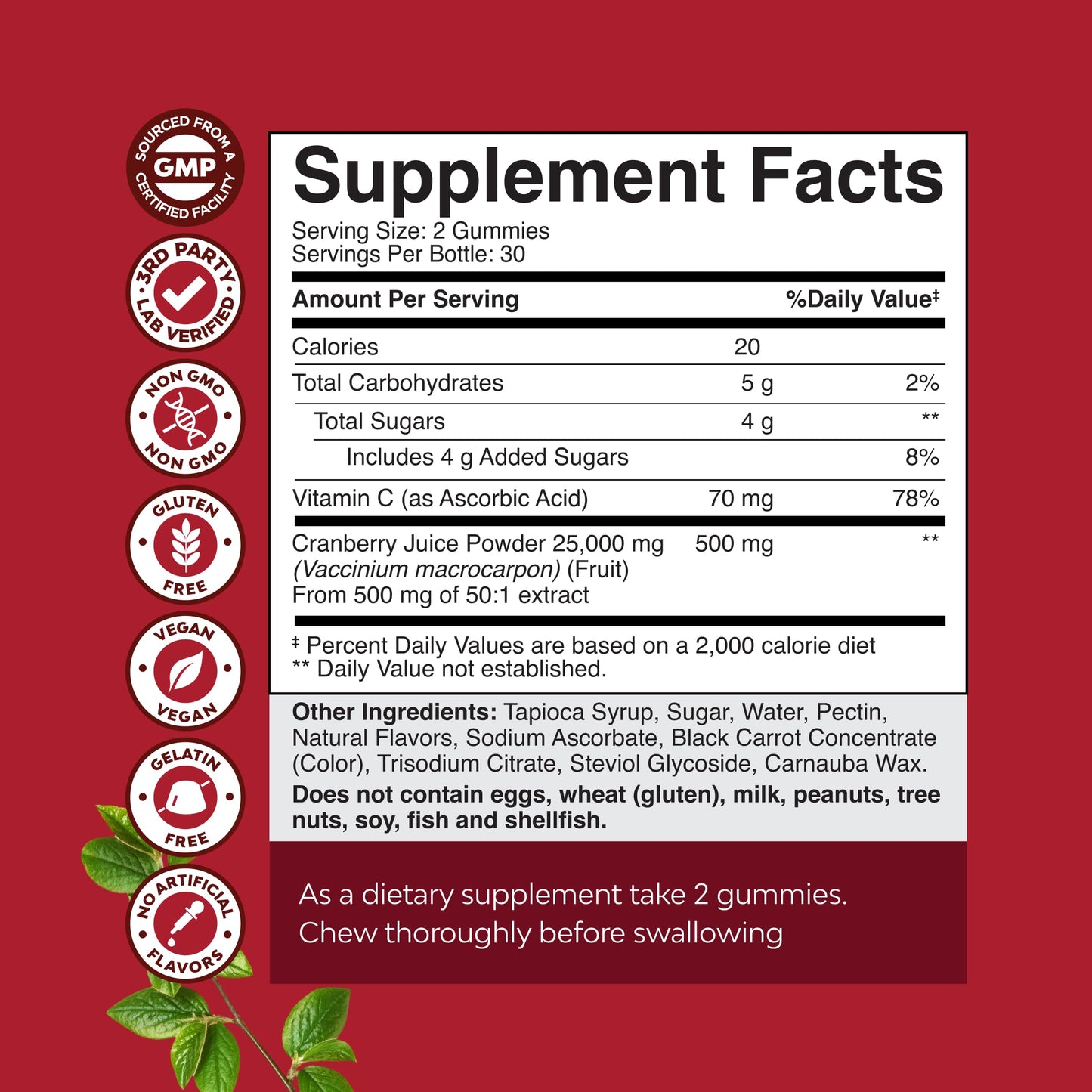 Natures Craft Cranberry Gummies, 60 Count