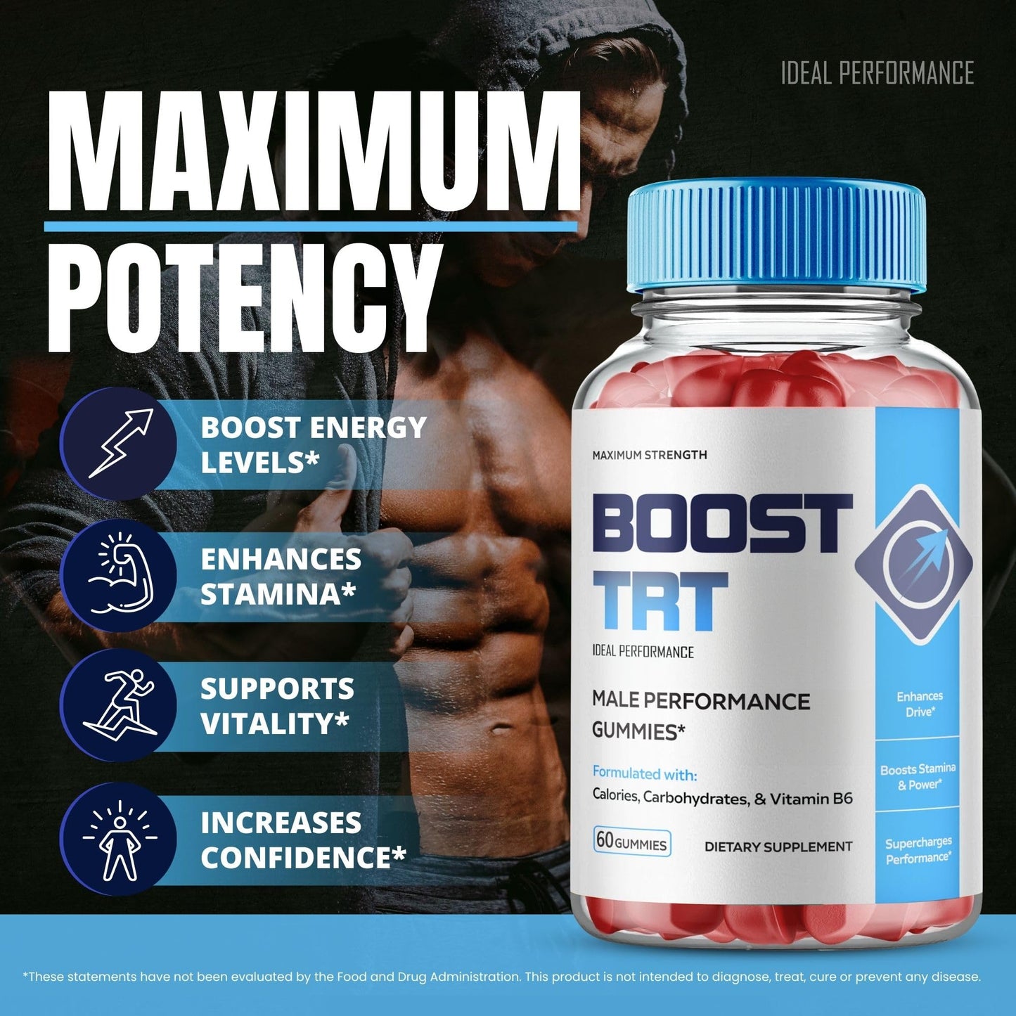 Ideal Performance Boost TRT Gummies, 120 Count