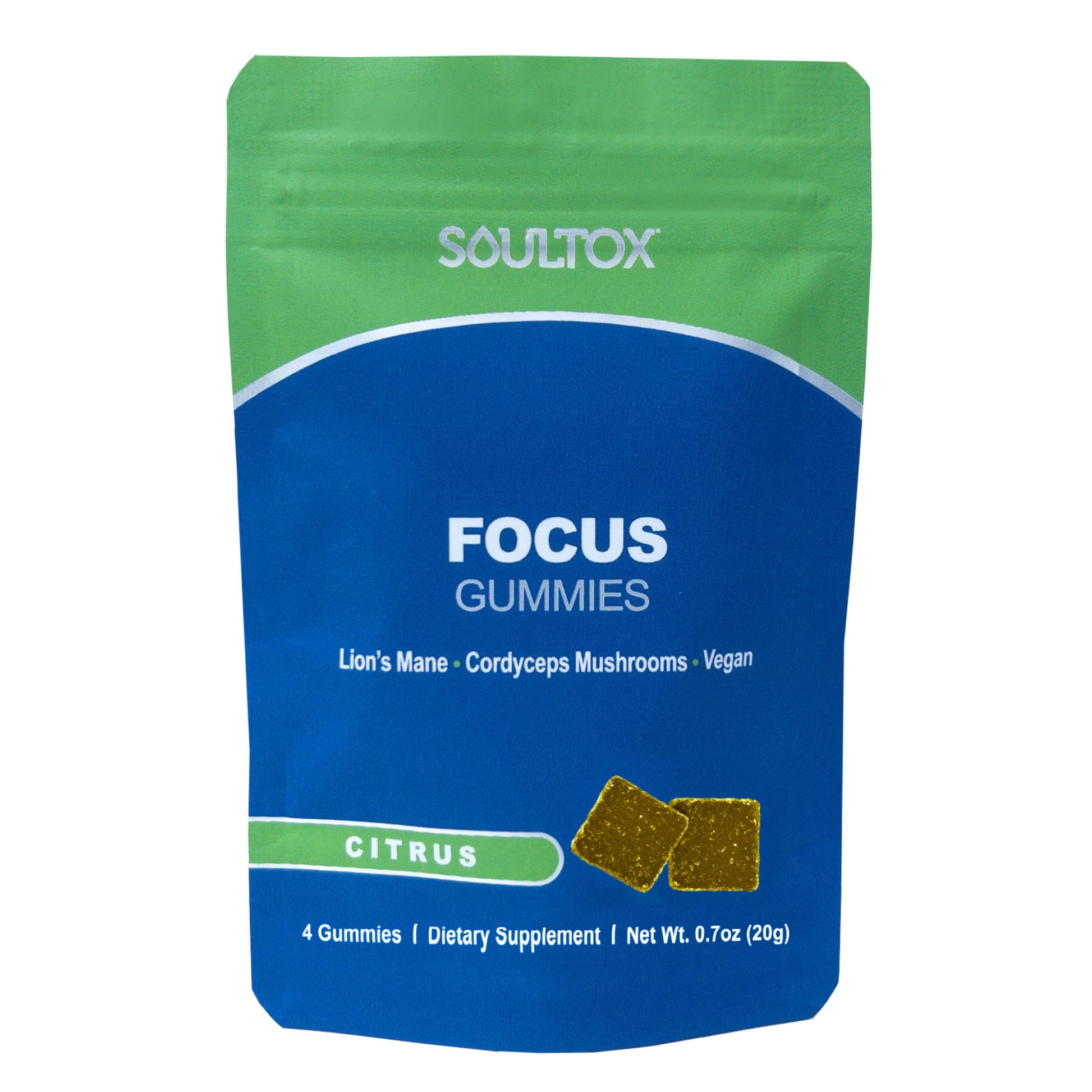 Lucky Soul Soultox Focus Lion's Mane Gummies, 1 Pack