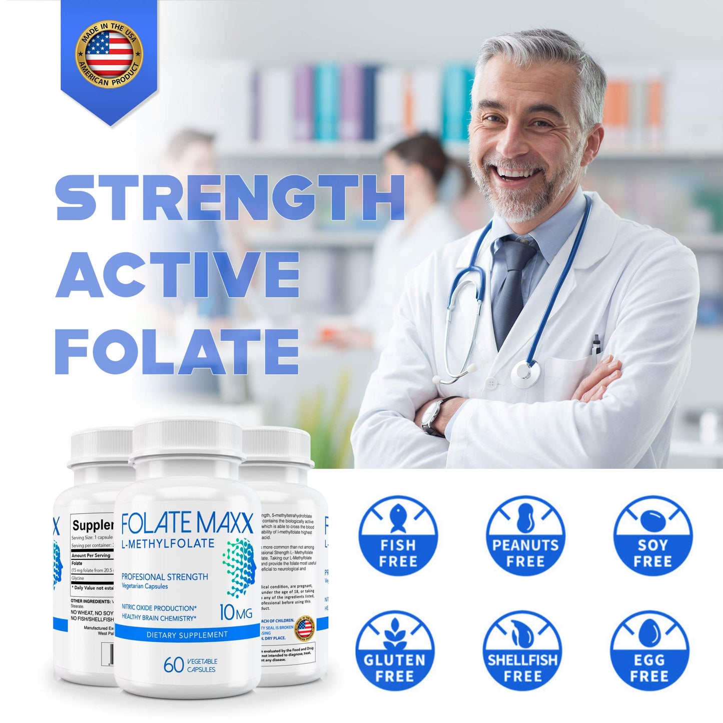 FOLATE MAXX L-Methylfolate 10 mg, 60 Capsules
