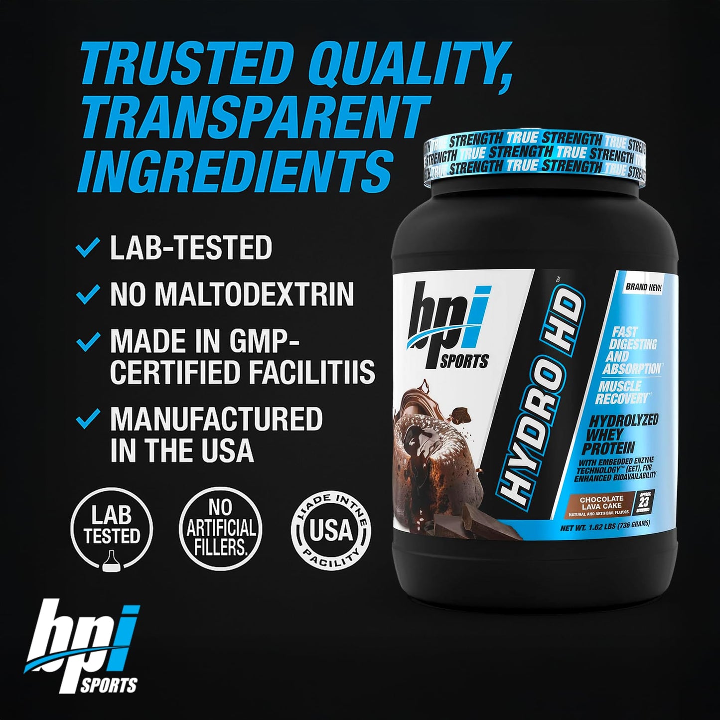 BPI Sports Hydro HD 100% Hydrolyzed Whey Protein Powder 31 Servings