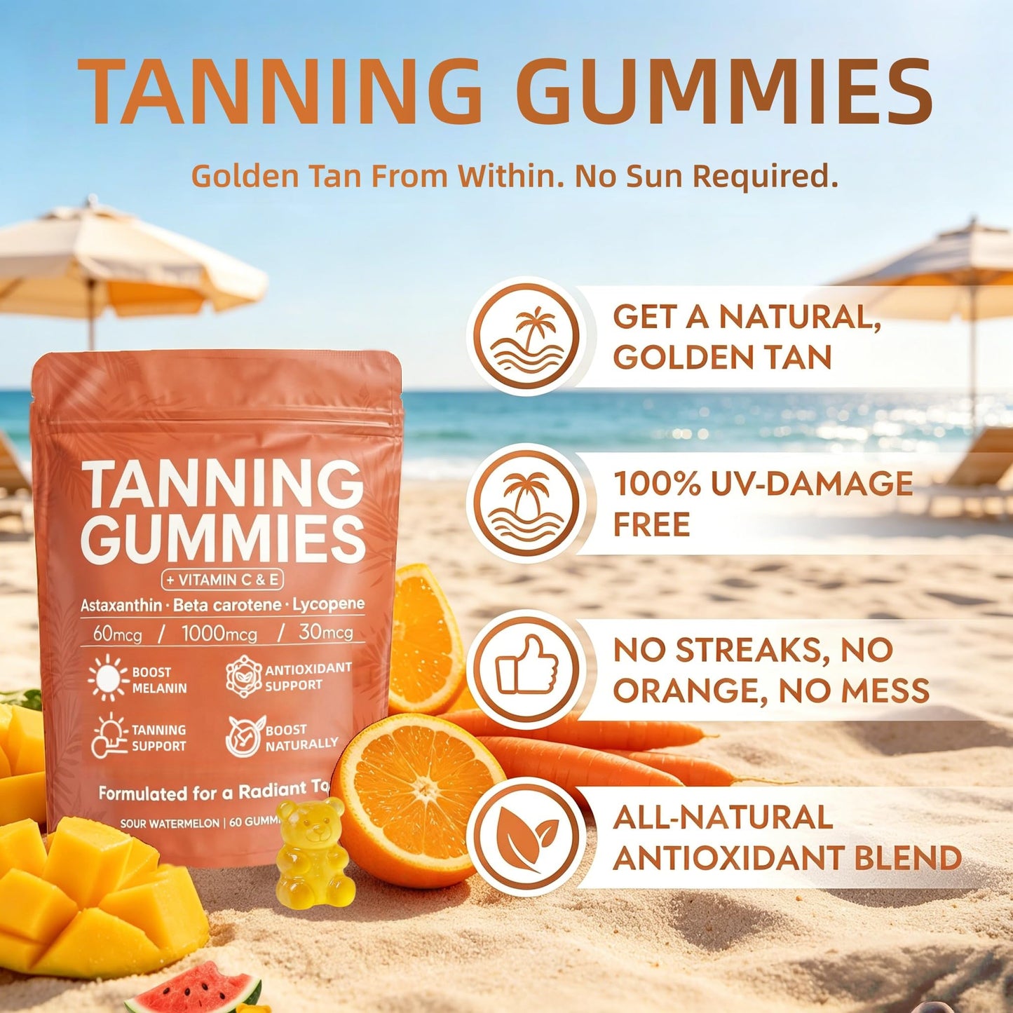 STDKDFW Skin Tanning 60 Gummies