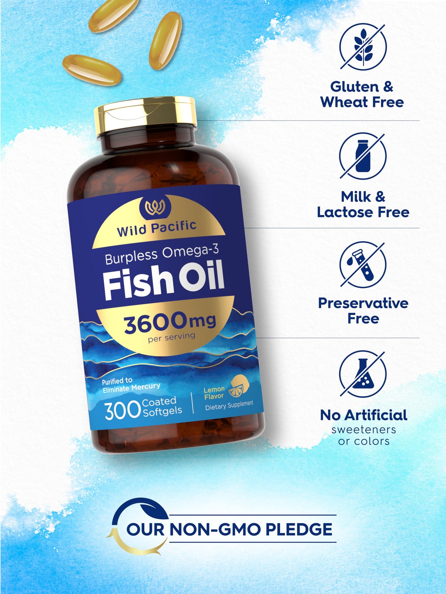 Carlyle Burpless Fish Oil 3600 mg Softgel, 300 Softgels