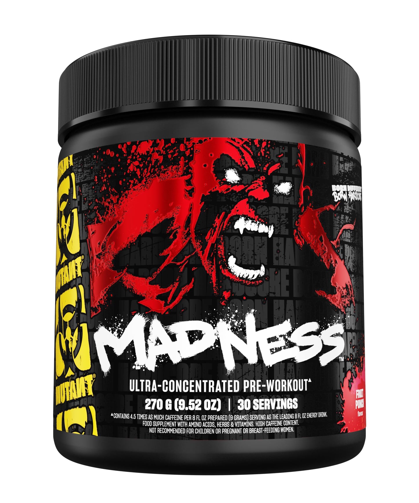 Mutant Madness Pre Workout Powder Performance and Pump Blend, 30 Servings, Fruit Punch