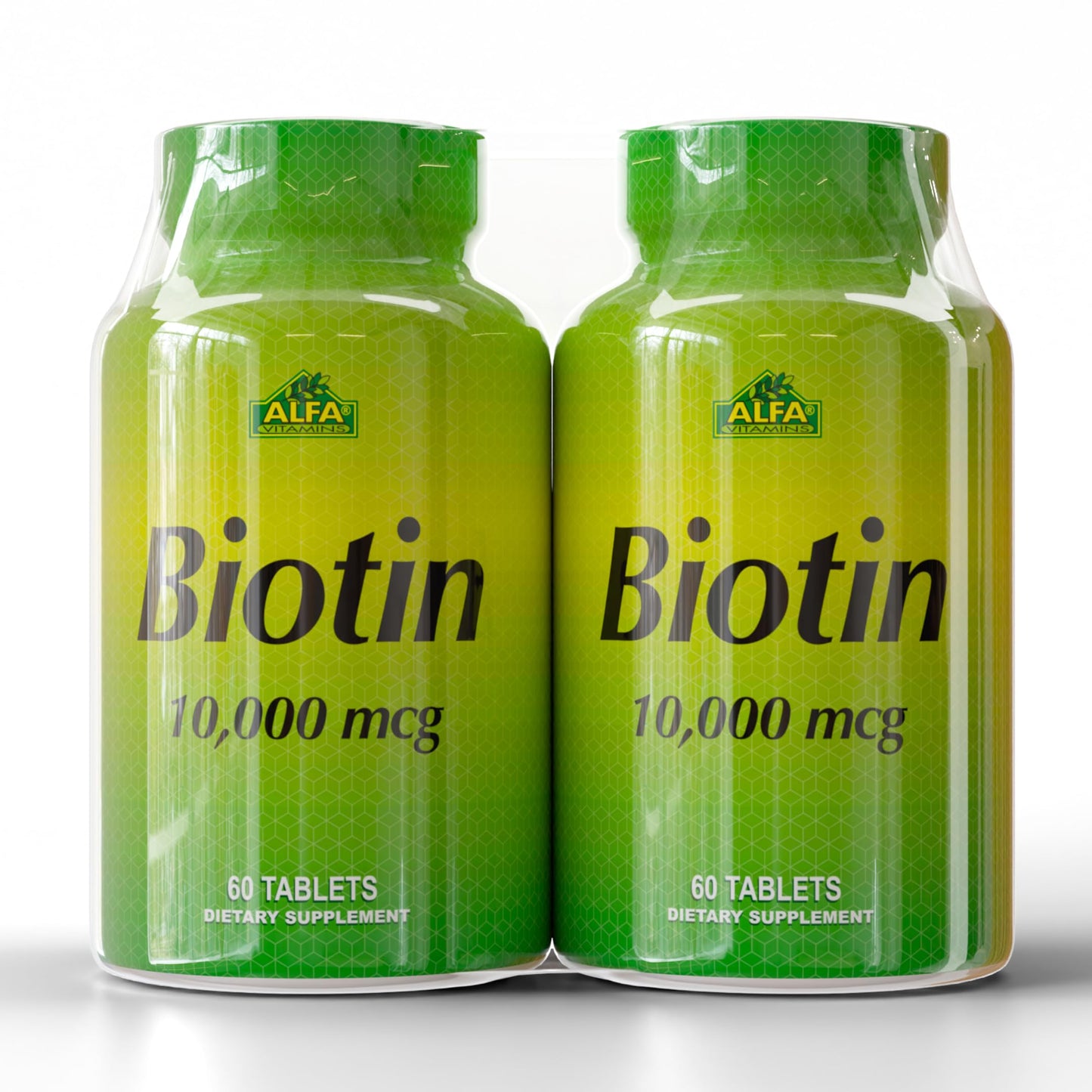 ALFA VITAMINS Biotin 10,000 mcg High Potency Vitamin B7 Supplement for Hair, Skin & Nail Support 120 Tablets