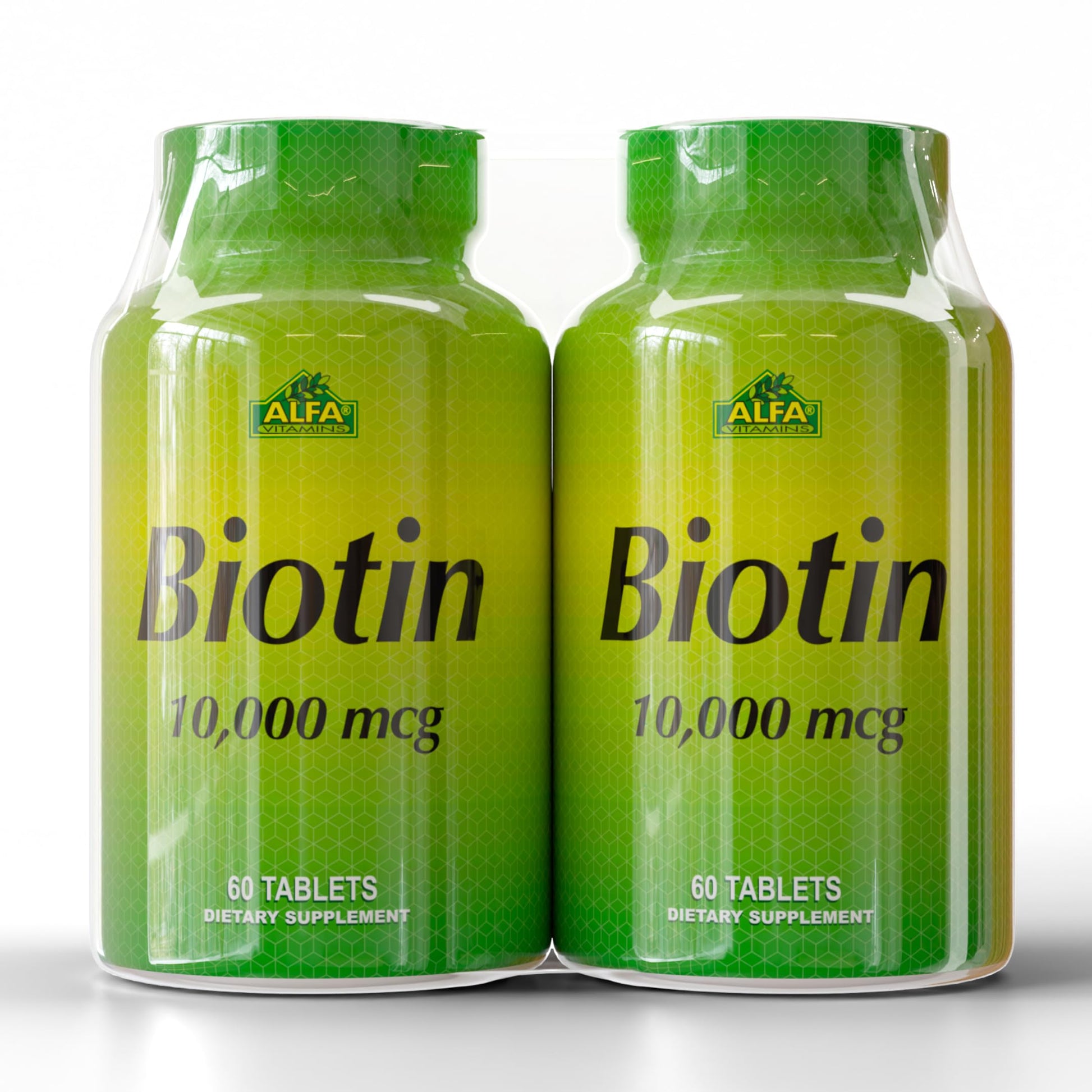 ALFA VITAMINS Biotin 10,000 mcg High Potency Vitamin B7 Supplement for Hair, Skin & Nail Support 120 Tablets