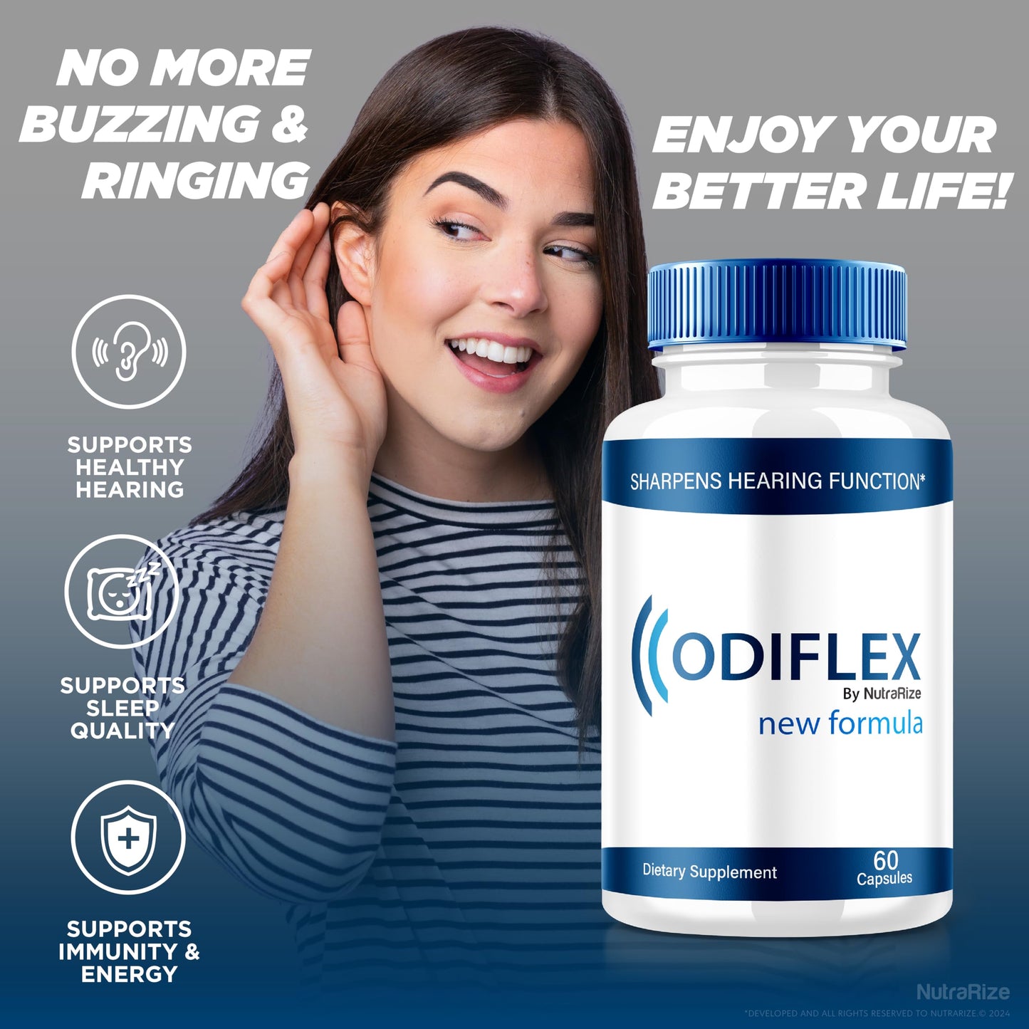 NutraRize Odiflex Ear Health Formula Capsules, 60 Count