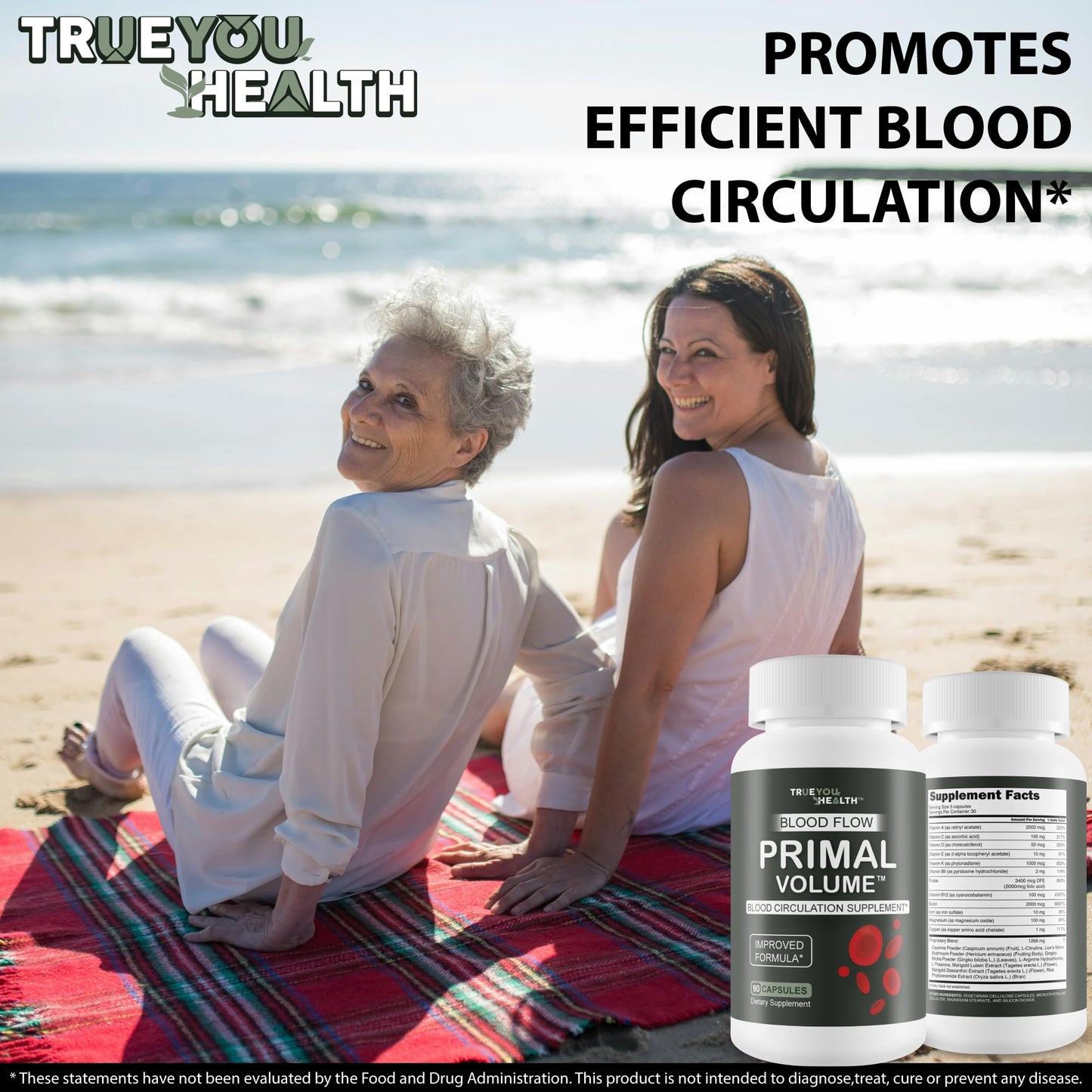 True You Health Blood Flow Primal Volume Capsules 90 Count