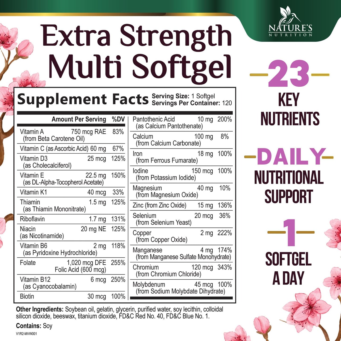 Nature's Nutrition Multivitamin for Women Softgels 120-Count