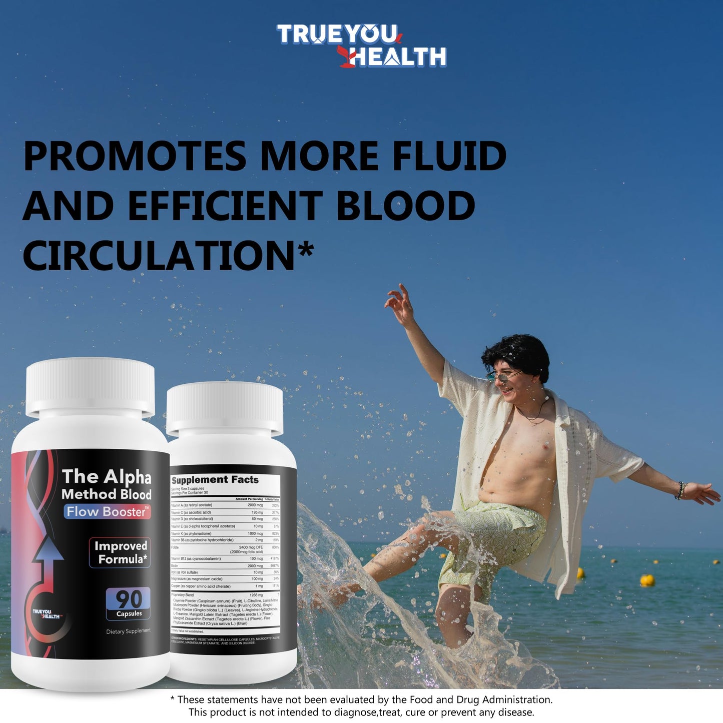 True You Health The Alpha Method Blood Flow Booster Capsule 90 Count