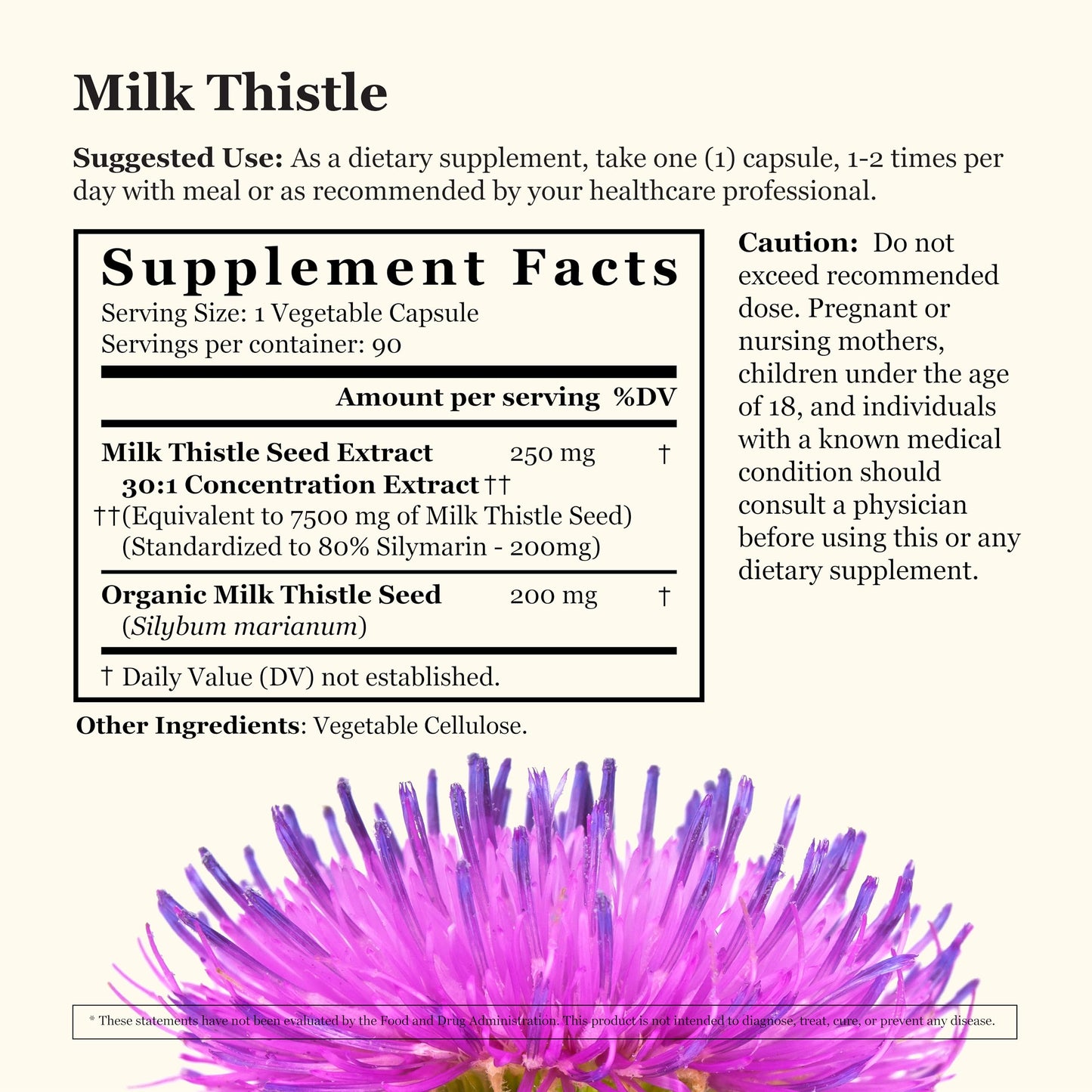 Tradewind Naturals Milk Thistle Supplement Capsule 90 Count