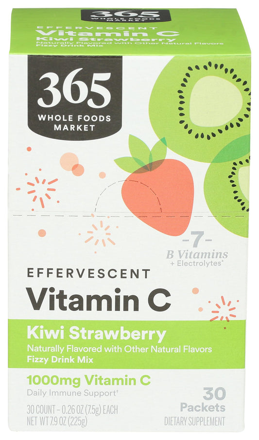365 by Whole Foods Market Effervescent Vitamin C Powder Kiwi Strawberry, 30 Count