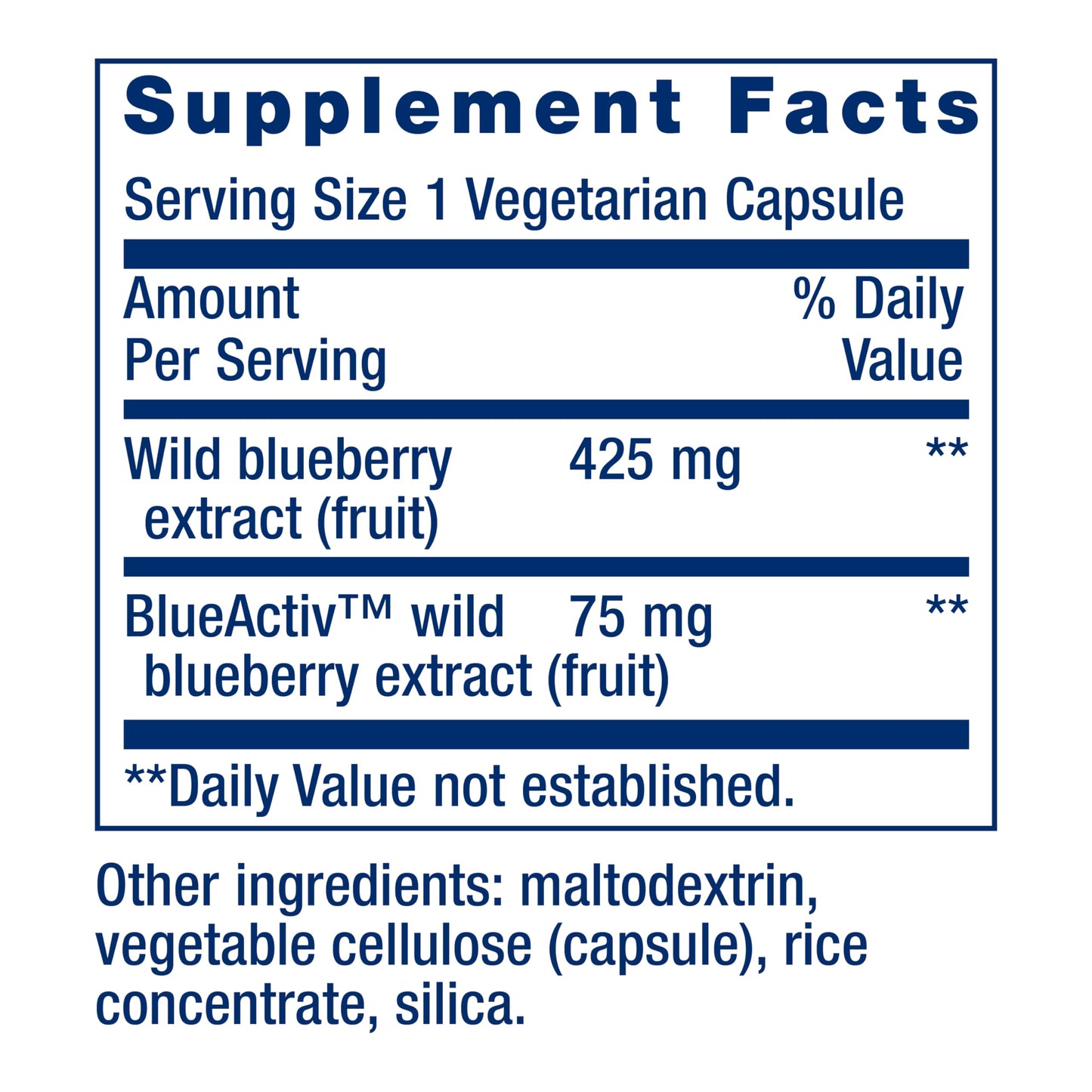 Life Extension Blueberry Extract Capsules, 60 Capsules
