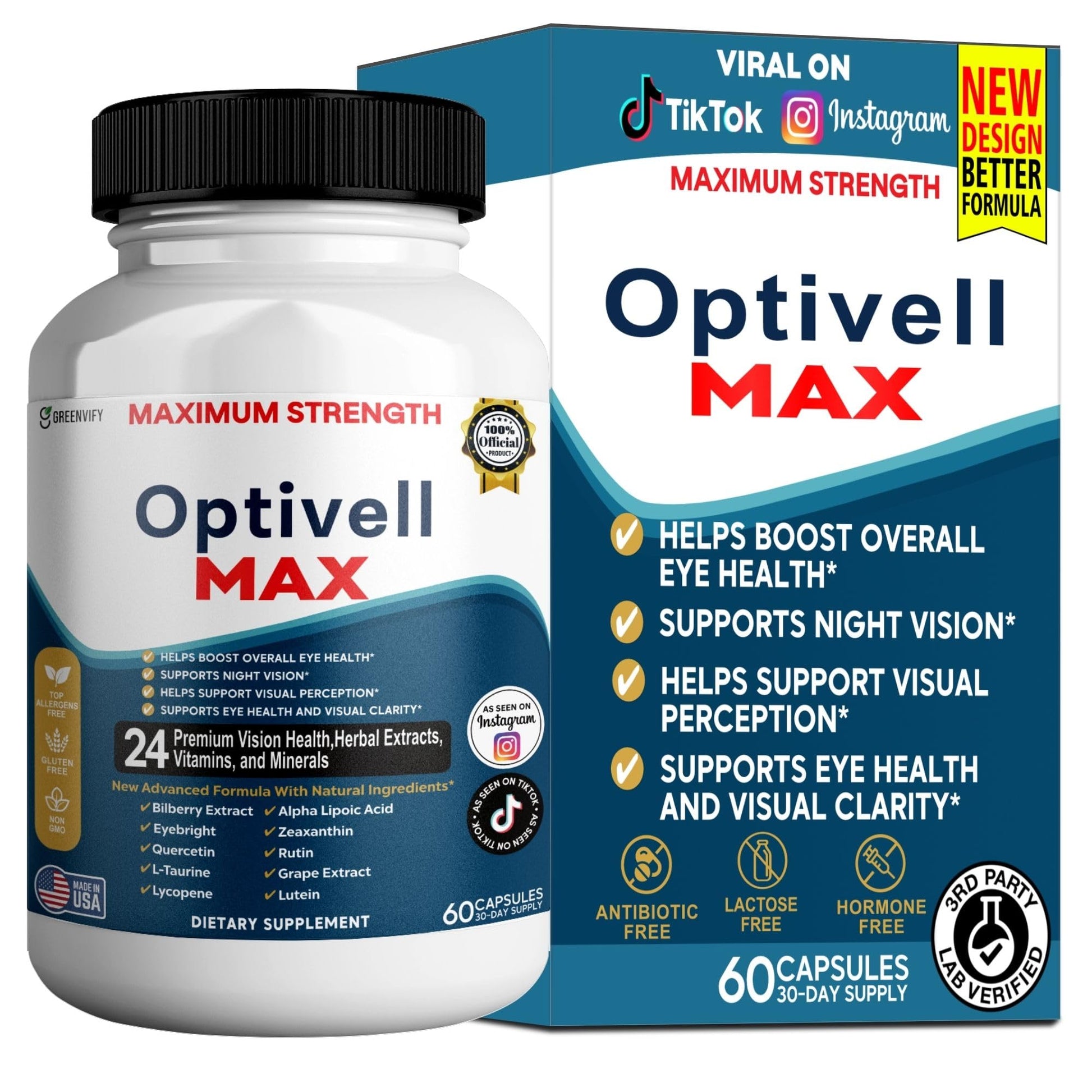 GREENVIFY Optivell MAX Eye Health Supplement Capsule, 60 Capsules