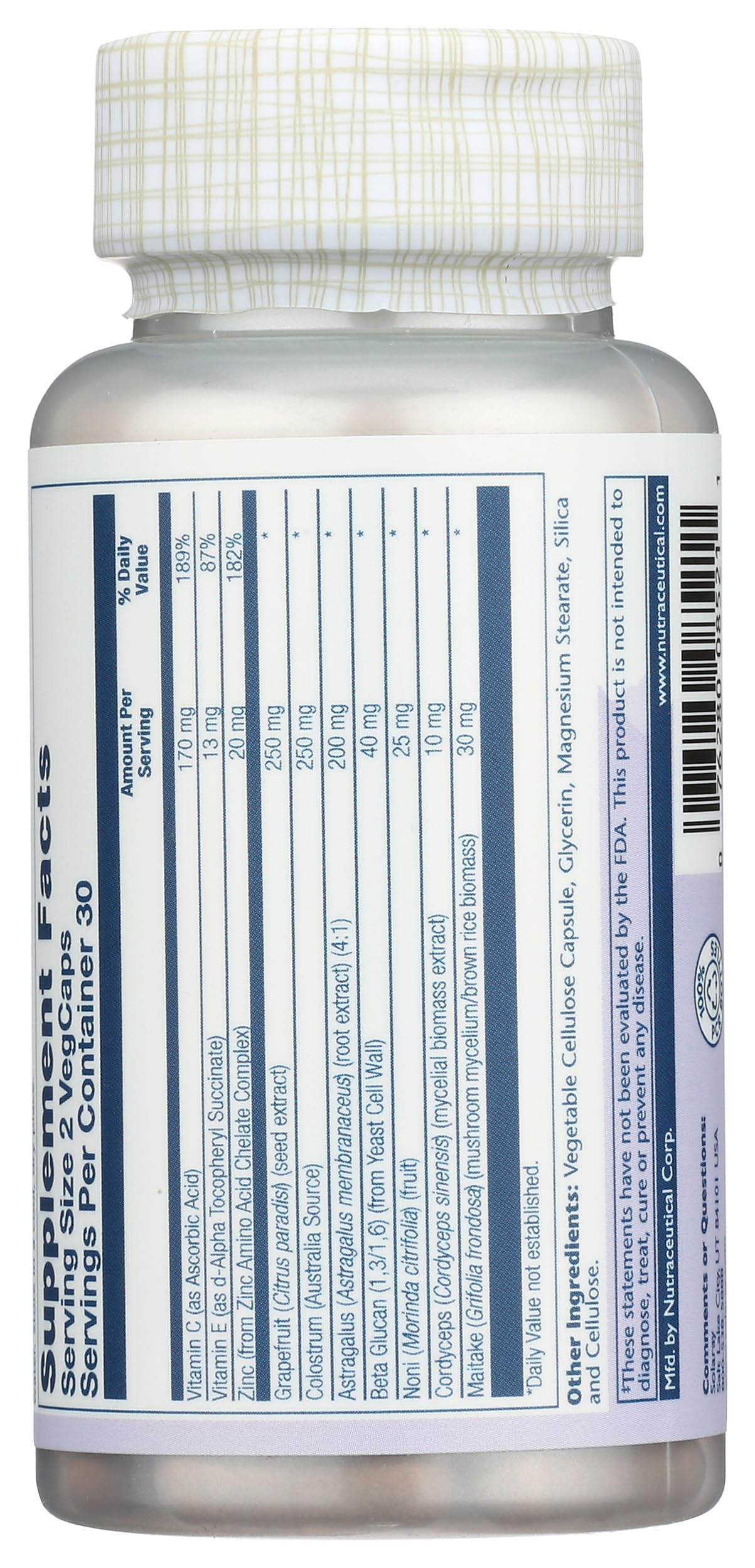 SOLARAY Grapefruit Seed Extract Immunity Formula 60 Capsules