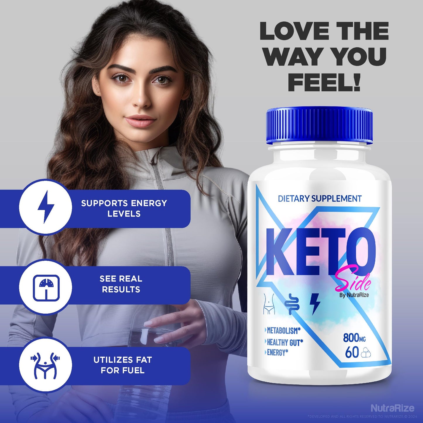 NutraRize Keto Side Capsules, 180 Capsules