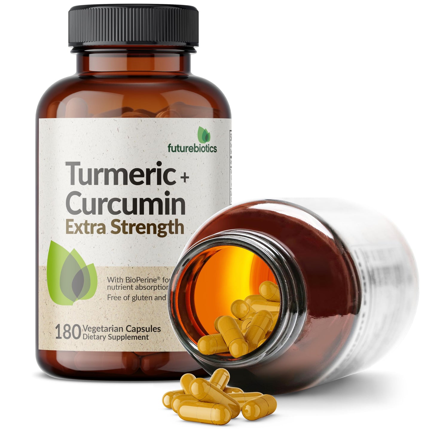 Futurebiotics Turmeric + Curcumin Capsule, 180 Count