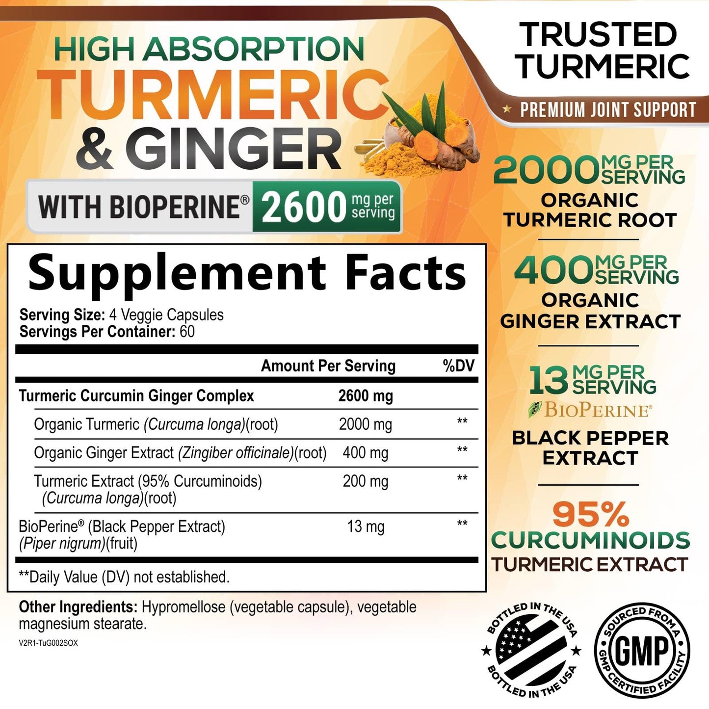 Nature's Nutrition Turmeric Curcumin Supplement Capsules 240 Count
