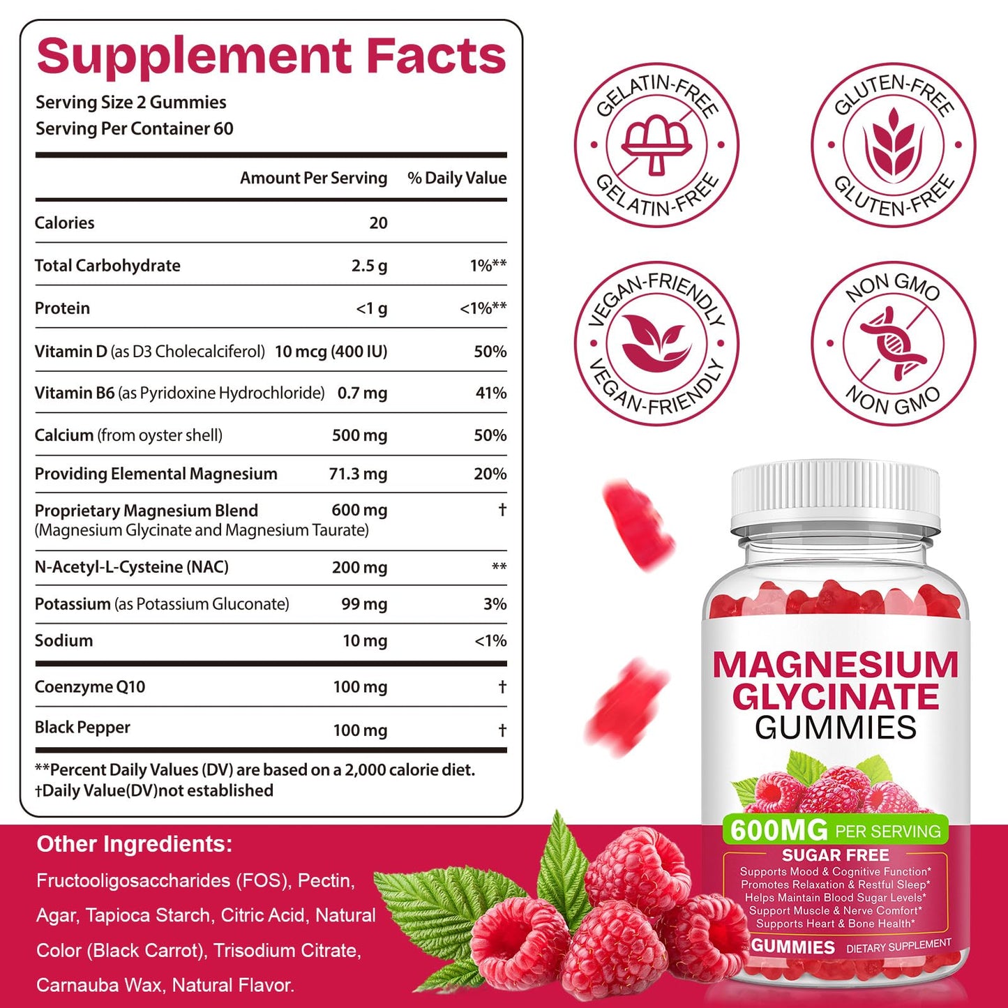 BOIUOITI Magnesium Glycinate Gummies 120 Count