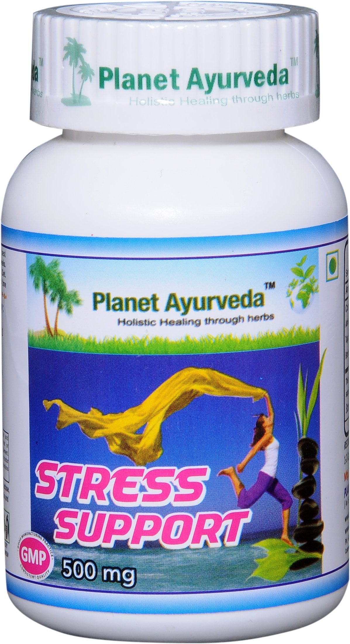 Planet Ayurveda Stress Support 500mg Veg Capsules 2 Bottles